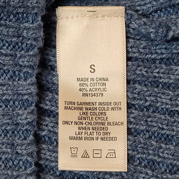 Aeropostale Womens Crop Sweater Small Blue Multicolor Stripe Cable Knit - Picture 6 of 7